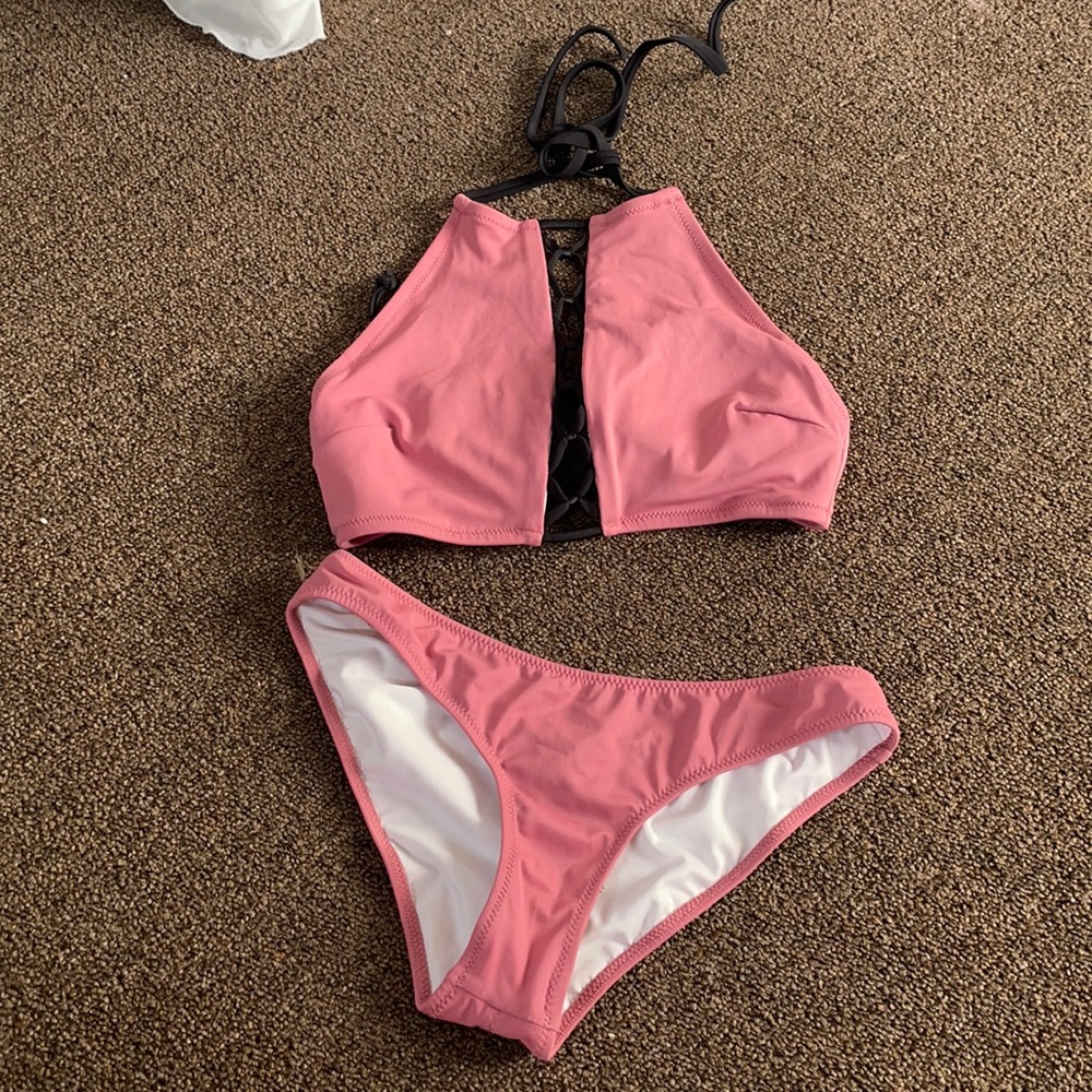 Victoria’s Secret pink high neck bikini set